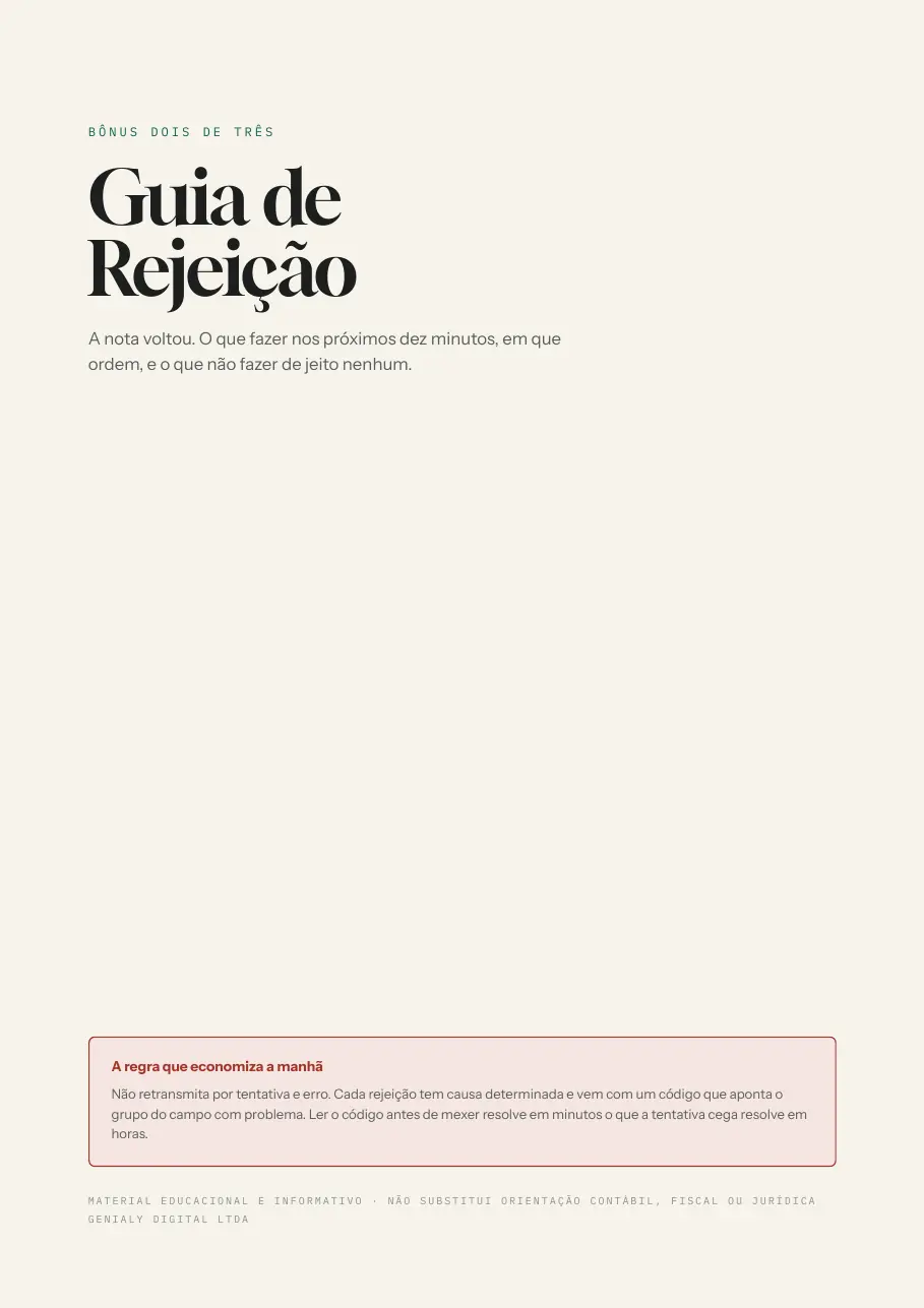 Capa do bônus Guia de Rejeição