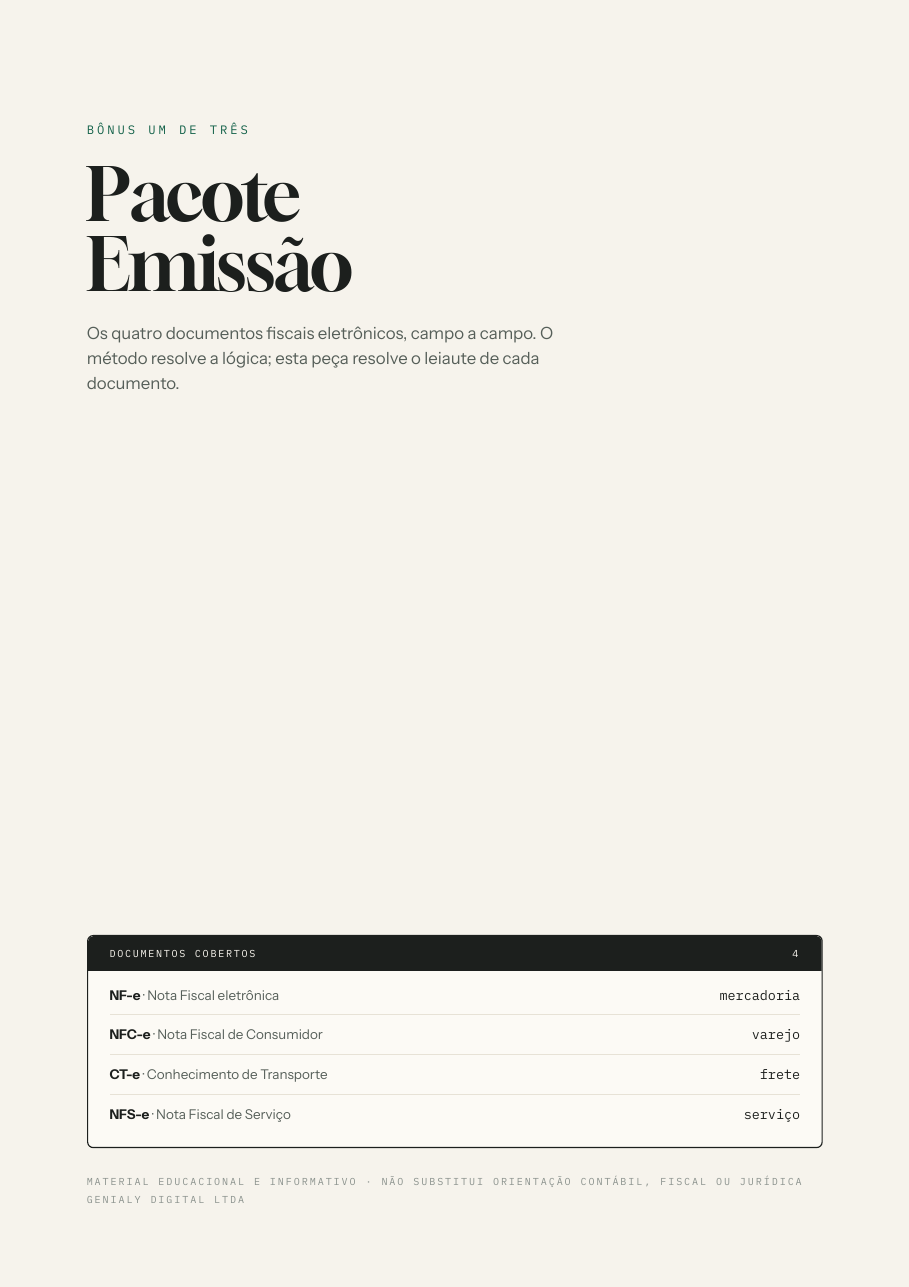Capa do bônus Pacote Emissão