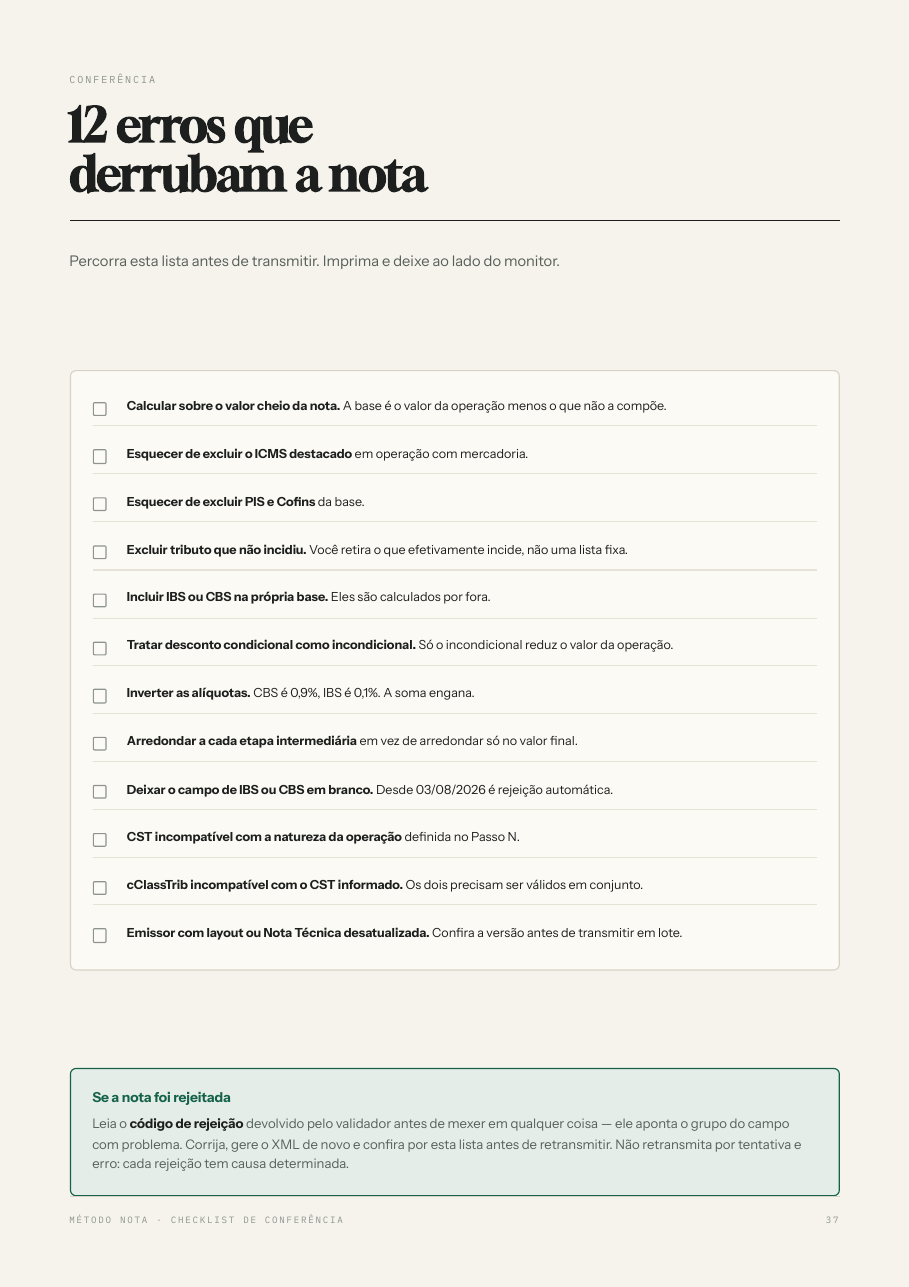 Página 37 do Método NOTA: Checklist