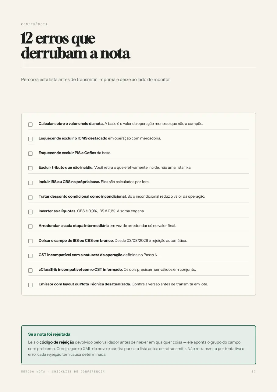 Página 37 do Método NOTA: Checklist